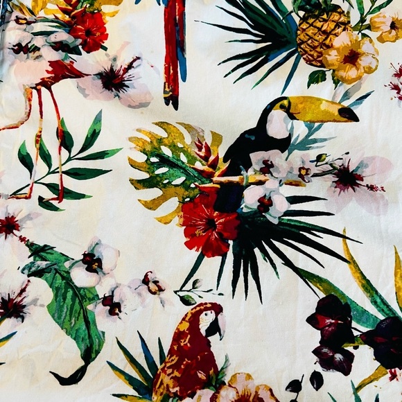 Per Una Multi-color Buttoned Tropical Bird Pattern Belted Dress Size 18 - Picture 13 of 13